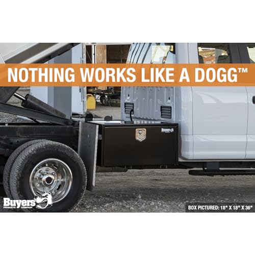 Buyers Products 1703350 Black Steel Underbody Truck Box With Lockable T-Handle Latch, 14 x 12 x 24 Inch, Made In The USA, Contractor Tool Box, Tool Buyers Products Company