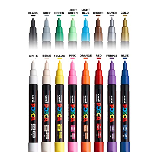 16 Posca Markers 3M, Posca Pens for Art Supplies, School Supplies, Rock Art, Fabric Paint, Fabric Markers, Paint Pen, Art Markers, Posca Paint posca