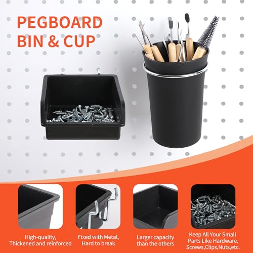 FALPRO 130PCS Pegboard Hooks Assortment - Peg board Hooks for Hanging Tools with Pegboard Bins & Cups,1/8-Inch Pegboard Wall Organizer - Ideal for FALPRO