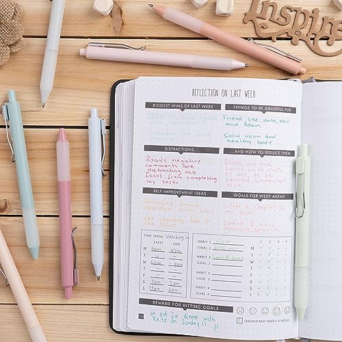 BLIEVE - Pastel Colored Gel Pens With Cool Matte Finish, Aesthetic and Cute Pens With Smooth Writing For Journaling And Bible Note Taking No Bleed BLIEVE