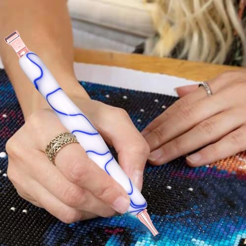 Praise V Do Diamond Painting Art Drill Pen Kit with Screw Stainless Steel Silver Metal Tip Nibs Placers Roller Tool Accessories, Ergonomic Diamond Praise V Do