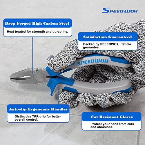 SPEEDWOX 20PCS Heavy Duty Mosaic Wheeled Glass Nippers with Replacement Cutting Wheel Glass Running Pliers Breaker Grozer Pliers Oil Feed Glass SPEEDWOX