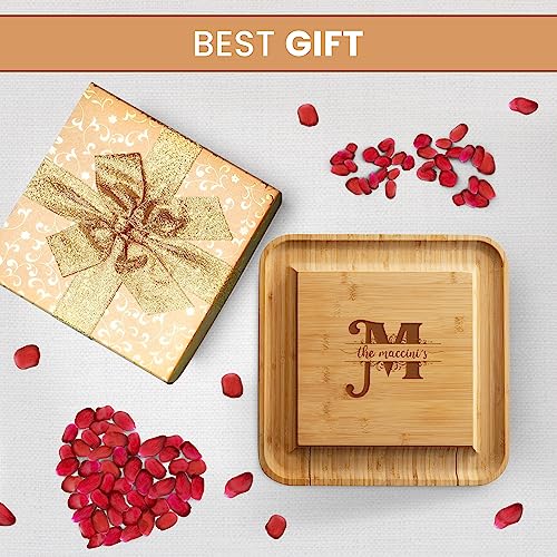 Personalized Cheese Board and Charcuterie Board: Custom Engraved Serving Platter - Unique Valentine's Day Gift, Wedding Gifts, Housewarming Gift Bambüsi
