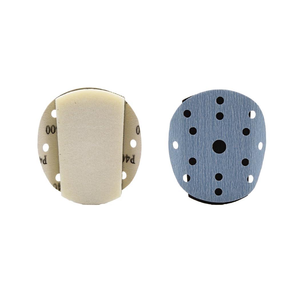 HOOK AND LOOP BLOCK KIT 6 Inch Round & Mouse Hand Sanding, interface pads Ideal for Woodworking, Furniture Restoration, Home and Automotive Body, Lauco