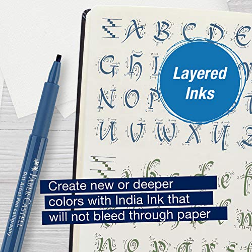 Faber-Castell Calligraphy Pitt Artist Pen Set - 6 Multi Colored Calligraphy Pens Faber-Castell