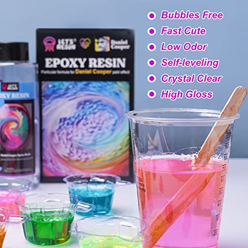 LET'S RESIN Epoxy Resin, 23oz Bubble Free Epoxy Resin, Crystal Clear Epoxy Resin for Jewelry,Art,Tumblers,Casting Resin with Resin Cup, Stir Stick LET'S RESIN