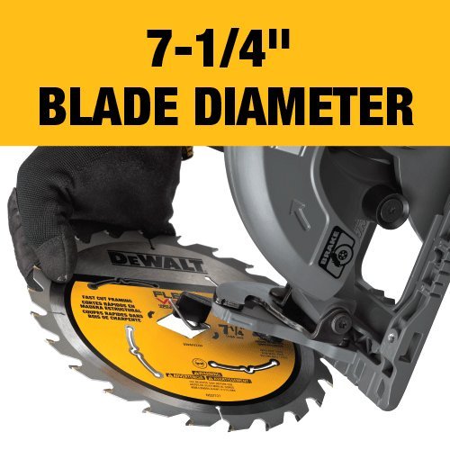 DEWALT FLEXVOLT 60V MAX* Circular Saw Kit, 7-1/4-Inch, Worm Style, 9.0Ah Battery (DCS577X1) DEWALT