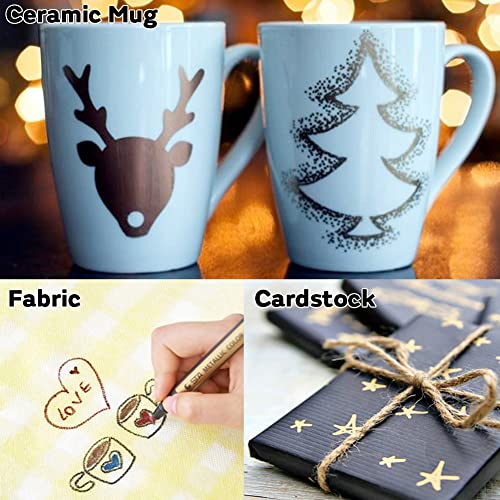 Dyvicl Metallic Marker Pens - Set of 10 Medium Point Metallic Markers for Rock Painting, Black Paper, Card Making, Scrapbooking Crafts, DIY Photo Dyvicl