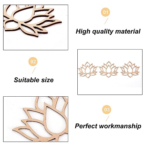 OLYCRAFT 24pcs Lotus Dream Catcher Rings Wooden Macrame Hoops Smooth Unfinished Macrame Rings Flower Shape Macrame Ring for DIY Crafts Projects Home OLYCRAFT