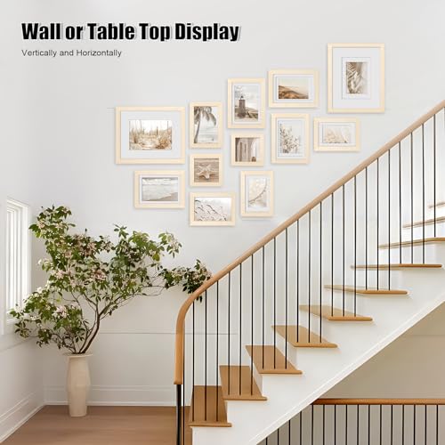 Egofine Picture Frame Set 12 Pack, Picture Frames Collage Wall Decor with Two 8x10, Four 5x7, Four 4x6, Two 4x4, Photo Frames for Wall and Tabletop, Egofine