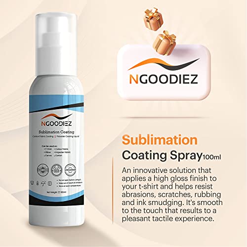 NGOODIEZ Sublimation Coating Spray for All Fabric, Including 100% Cotton, Polyester, T-shirts, Canva Coating Liquid- Quick Dry Formula, High Gloss NGOODIEZ