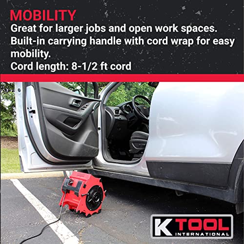 K Tool International 77700; Big Chill Workforce Blower, 3 Speed Motor with Built-in Overload Protection, 4 Angle Position, Indoor and Outdoor Use, K Tool International