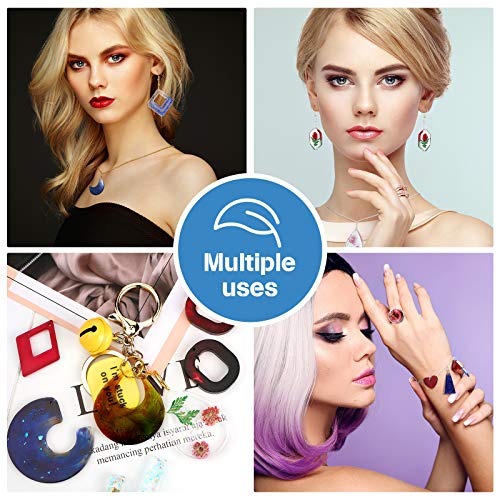 4 Pieces Earring Molds Silicone, Epoxy Resin Molds DIY Craft for DIY Women Earrings, Pendants, Rings, Jewelry Craft Supplies (Geometric) Patelai