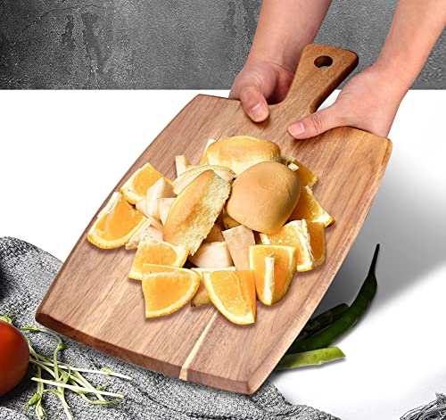 Best Acacia Wood Cutting Board with Handle Wooden Charcuterie Board Kitchen Chopping Boards for Bread Meat Cutting boards Fruit Cheese Serving Board Ayiaren