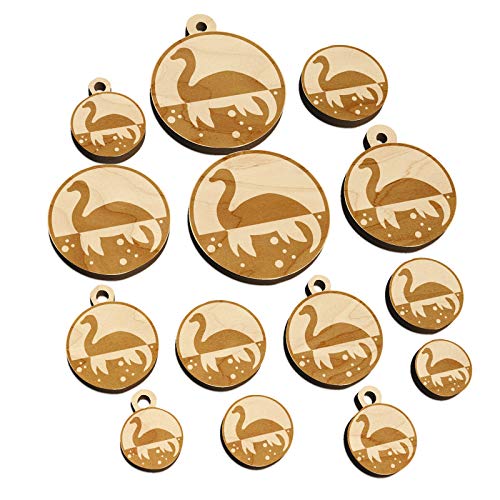 Nessie Loch Ness Monster Mini Wood Shape Charms Jewelry DIY Craft - 14mm (26pcs) - with Hole Sniggle Sloth