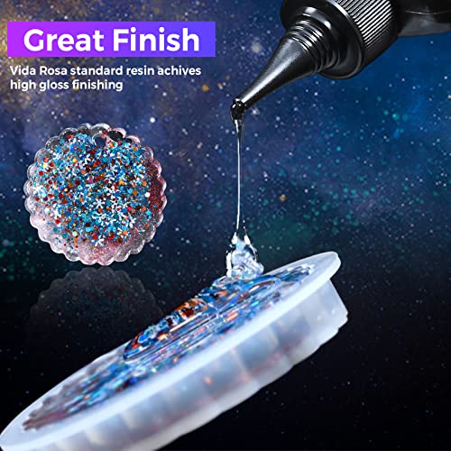 VIDA ROSA 200g UV Resin Kit with Upgraded UV Light 24W,Silicone Stir Rod, Measuring Cup and Silicone Pad-Ultraviolet Epoxy Resin Hard,UV Resin VidaRosa