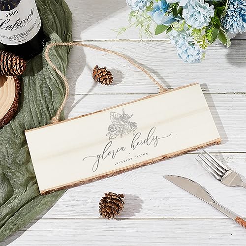 OLYCRAFT 6pcs Wood Hanging Signs Unfinished Hanging Wood Plaques Rectangle Wooden Blanks Wood Sign Wooden Slices Banners with Ropes for DIY Painting OLYCRAFT