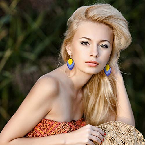 120 Pieces Unfinished Wooden Earrings Blanks Wooden Teardrop Earrings Set Wood Pendants with 60 Pieces Earring Hooks and 60 Pieces Jump Rings for Hicarer