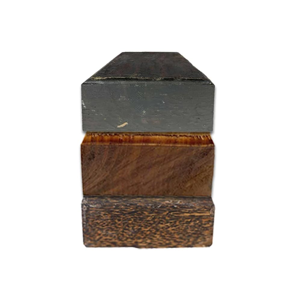 Exotic Wood Zone's Pack of 3 Black Palm, East Indain Rosewood, Mahogany Bowl Blanks 4" x 4" x 2" | Multi Species Hardwood Turning Wood Blocks Exotic Wood Zone