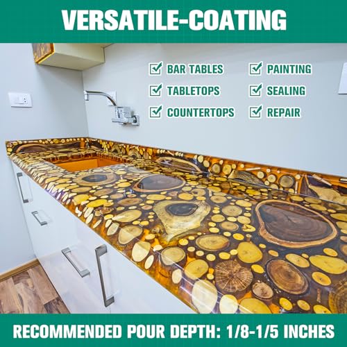 Teexpert Epoxy Resin Crystal Clear: 2 Gallon Epoxy Resin kit Fast Curing for Casting Coating Art DIY Craft Jewelry Wood Table Top Flower Teexpert