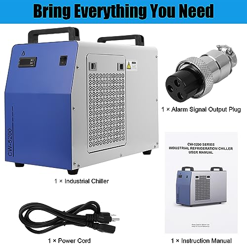6L Industrial Water Chiller CW-5200, 0.9HP 2.6gpm Water Cooling System for 50W-150W, CO2 Laser Engraving & Cutting Machines, Cools 5200 BTU/Hour CuisinAid