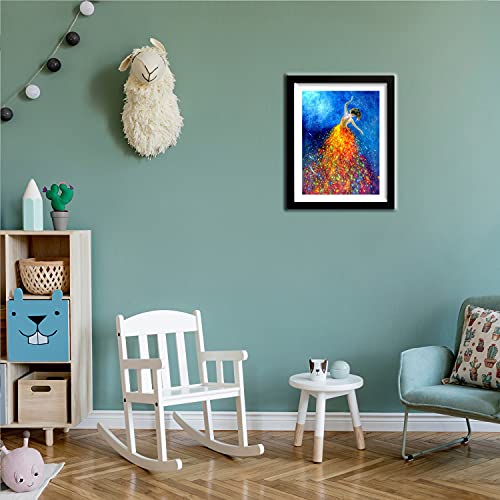 Betionol 12x16 Picture Frame 2 Pack, Display 12x16in/30x40cm Diamond Painting Kits/Photos/Prints, Black Natural Solid Wood Picture Frame with Acrylic Betionol