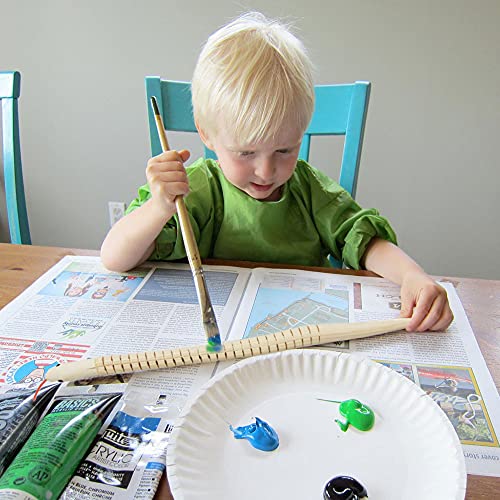 Natural Unfinished Wooden Wiggly Snakes - 12” Flexible Timber Snake - Blank Canvas - Great for Arts and Crafts - Themed Birthday Party Supplies, M MUGIT