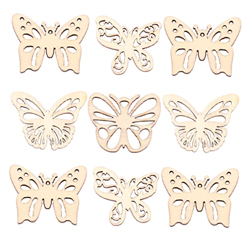 ARTIBETTER 100pcs Unfinished Wood Crafts Unfinished Wood Butterfly Rustic Wood Butterfly Wood Butterfly Tags Butterfly Wood Crafts Wood Butterfly ARTIBETTER