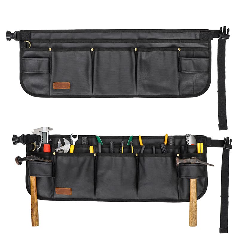 Tool Belt Pouches for Men Utility Belt Electrician Tool Bag Canvas Gardening Waist Tool Pouch with 13 Pockets for Men Women Carpenters Electricians FASHIXD