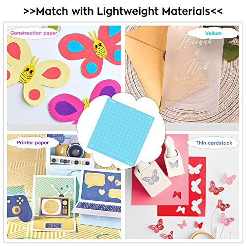 HTVRONT Light Grip Cutting Mat for Cricut, 6 Pack Cutting Mat 12x12 for Cricut Explore Air 2/Air/One/Maker, Light Adhesive Sticky Quilting Cutting HTVRONT