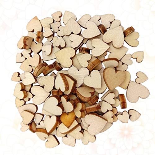 250pcs Heart-Shaped Wooden Slices Craft Embellishments Wood Pieces Manual Accessories Wooden Hearts,Unfinished Wood Crafts,Wooden Hearts for Healifty