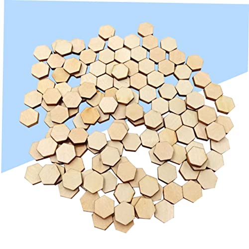 Hexagon Shape Wood for DIY Arts Craft Ornaments for Craft for Woodsy Decor Unfinished Wooden Pieces Hexagon Shape Cutout Wood Cutouts Ornaments Amosfun
