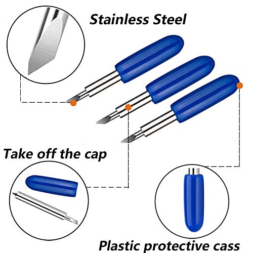 Elefama Deep Cut Blades for Cricut Explore Air 2 Air Maker Expression Vinyl Fabric 30PCS 60 Degree for Cricut Knife Cutting Blades Replacement Elefama