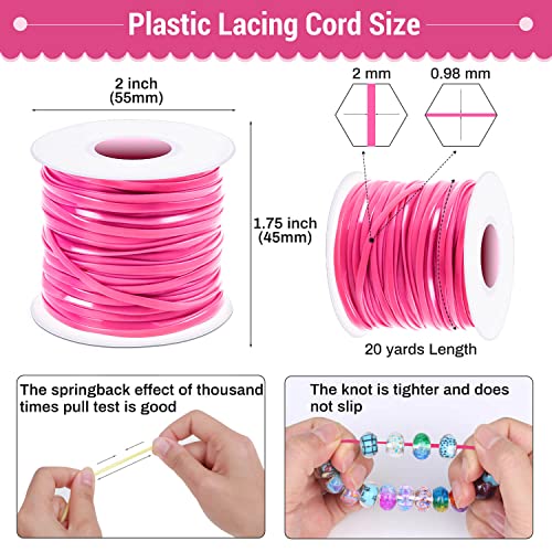 Lanyard String Kit, Cridoz 6Pack Plastic Lacing Cord Gimp String Lanyard Weaving Kit for Bracelets, Keychains, Crafts cridoz