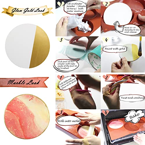 FUNSHOWCASE Mini 6-Cavity Disc Cake Pie Custard Tart Resin Coaster Silicone Molds Fluted 2-Bundle FUNSHOWCASE