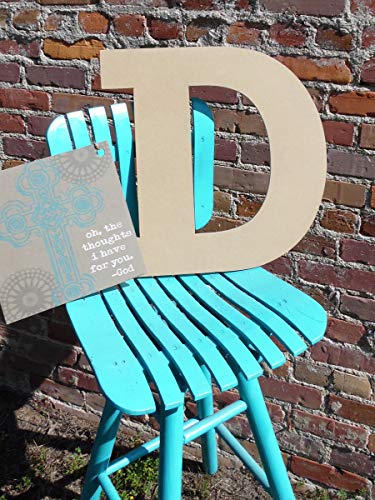 24" Wooden Craft Letter D Unfinished, Rockwell Font, Craft Cutout 1-4" MDF Build-A-Cross