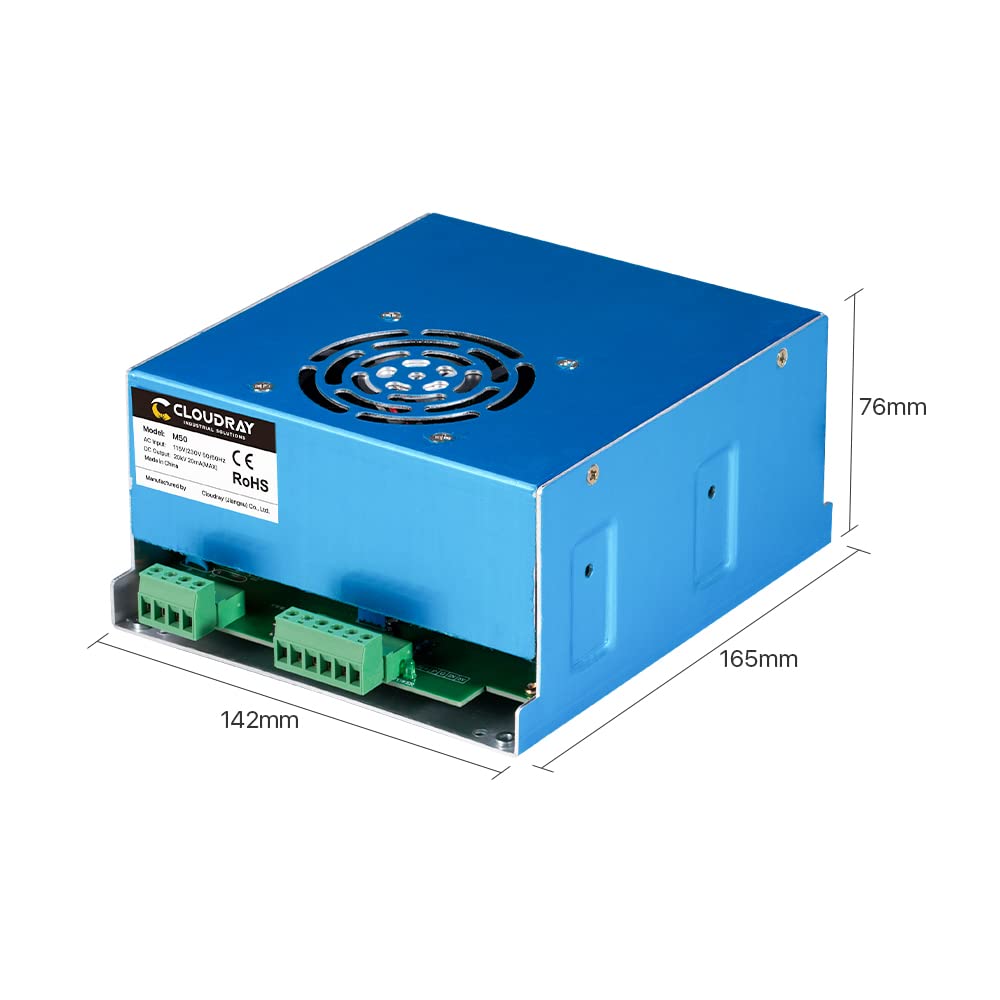 Cloudray 50W Co2 Power Supply C02 Laser Power Supply,Replacement for 50 Watt Power Supply for Laser Tube Engraving Cutting Machine (50W) Cloudray