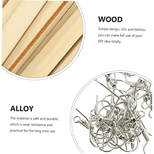 COHEALI 5 Sets Blank Wood Earrings Pendants Blank with Hole Wood Blanks Unfinished Earring Pendants Wood Earring Making kit Earring Making Supplies COHEALI