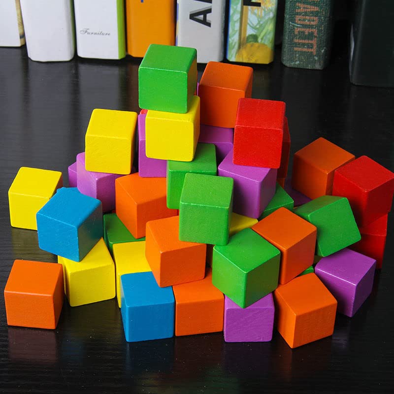 Unfinished Wooden Blocks 1 inch, Pack of 50,Small Wooden Cubes for Arts and Crafts – DIY - Photo Blocks- Home Decor WURONXIN