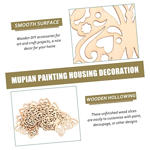 ABOOFAN 50 Sets Household Wood Crafts Party Supplies Spring Unfinished predrilled Listing Ornaments Wooden Pieces Spring Ornaments Christmas Tree ABOOFAN