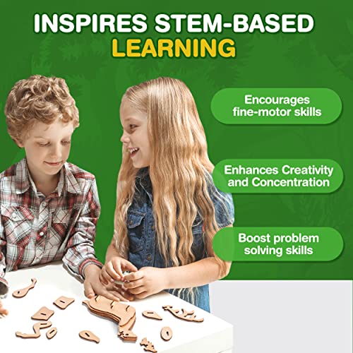 CoolToys Whimsical Woods Paint n' Play 3D Model and Craft Kit - Educational and Fun 3D Wooden Models Building and Painting Set for Kids Ages 6+ - CoolToys