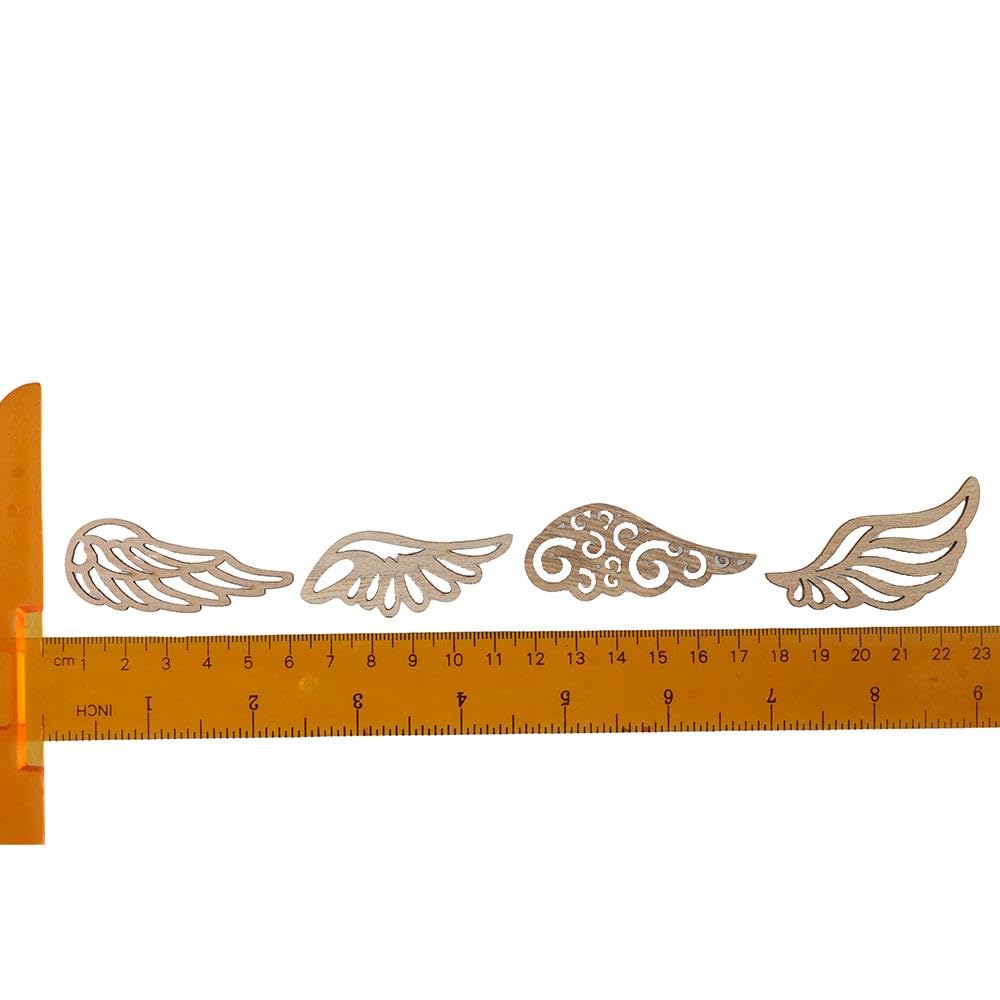 hobbyhub 80 Pcs Unfinished Angel Wings Shape Wooden,4 Styles Blank Wood Slices for DIY Painting Home Decor hobbyhub