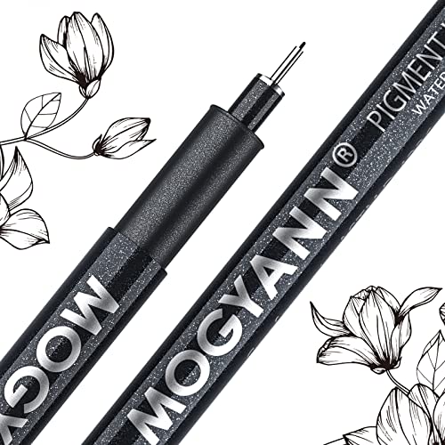 Mogyann Drawing Pens Black Art Pens for Drawing 12 Size Waterproof Ink Pens for Artists Sketching, Manga, Writing Mogyann