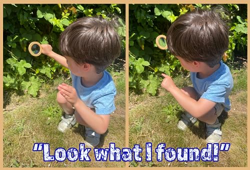 Wood Magnifying Glass for Kids - Wooden Montessori Learning Adventure Toy - Learn and Explore - Wooden Magnifier Hero Brands