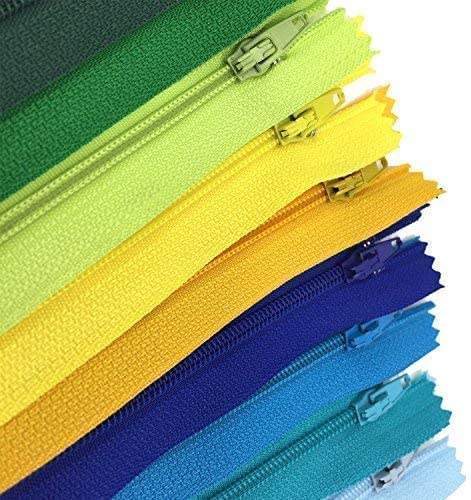 Zippers, DOITEM 72 pcs Zippers for Sewing 6 Inch 10 Inch 14 Inch Multicolor Nylon Coil Zippers for Sewing and Crafts 24 Colors DOITEM