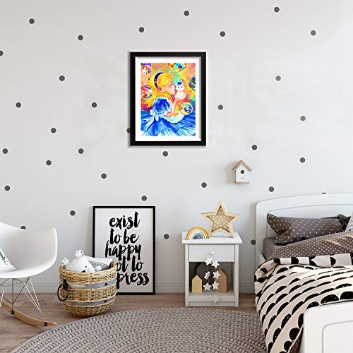 Betionol 12x16 Picture Frame 2 Pack, Display 12x16in/30x40cm Diamond Painting Kits/Photos/Prints, Black Natural Solid Wood Picture Frame with Acrylic Betionol