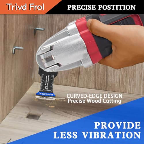 Trivd Frol 20PCS Japanese Tooth Oscillating Saw Blades, Curved Edge Oscillating Multitool Blades Clean Cut for Wood, Plastic, Oscillating Tool Blades Trivd Frol