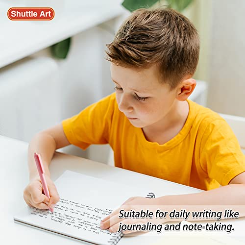 Shuttle Art Ballpoint Pens, 15 Pack Pastel Retractable Black Ink Ball Point Pens, Cute Pens 1.0mm Medium Point Quick Drying for Writing Journaling Shuttle Art