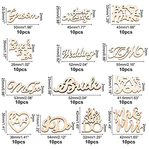 OLYCRAFT 130pcs Wooden Word Cutouts Wood Word Signs Unfinished Wood Cutouts for Arts Crafts DIY Decoration OLYCRAFT