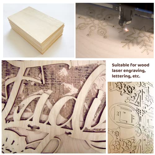 MUXGOA 20 Pcs Wood Sheets,Unfinished Balsa Wood Sheets for Crafts DIY Wood Sheets Thin Wood Sheets for Wooden DIY Ornaments,Scrabble Tiles,House MUXGOA